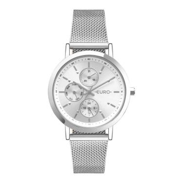 Imagem de Relógio Euro Feminino Ref: Eu6p27aa/4k Multifunção Mesh Prateado