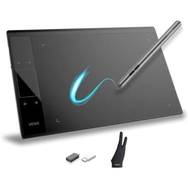 Imagem de Tablet de desenho gráfico, bloco de desenho digital VEIKK A30, 25 x 15 cm, com 4 teclas de toque e um touch pad, suporte para Mac, Wins, Linux e sistema operacional Android
