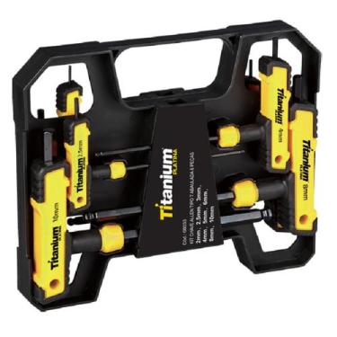 Imagem de Kit Chave Allen Tipo T Abalonada 8 PCS CRV Titanium Platina Profission
