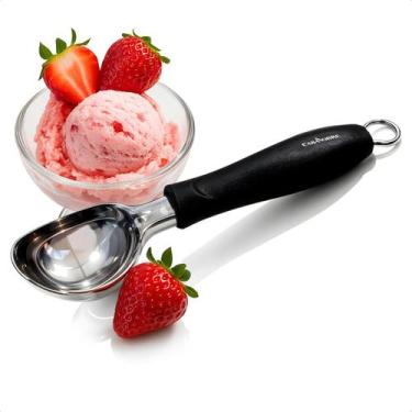 Imagem de Colher de Sorvete em Aço Inox Pegador Bola Concha Para Sobremesa Açaí 