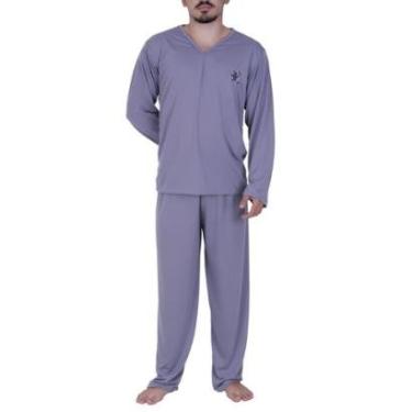 Imagem de Pijama de Inverno Manga Longa Calça Comprida Adulto Masculino Terra e Mar-Masculino