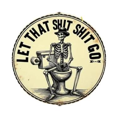 Imagem de Placa De Banheiro Vintage Retrô Com Efeito Madeira, Fácil Instalação, 