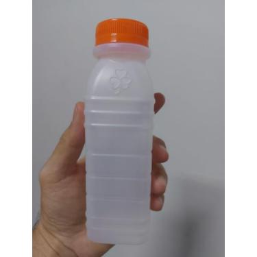 Imagem de Garrafa Plástica 300ml com Tampa Lacre Laranja Kit 100un para Sucos Ca
