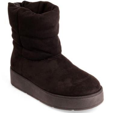 Imagem de Bota Vizzano Feminina Camurça Strech Inverno Confortável, Preto, 35