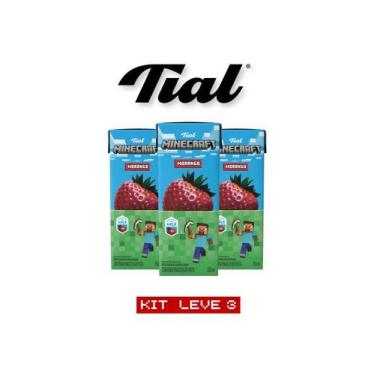 Imagem de Suco tial minecraft morango 200 ml - kit 3 unidades