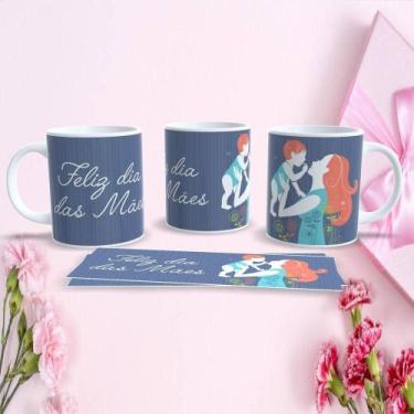 Imagem de Caneca de Porcelana 325ML Mães Estampa 39 Decorada Dia das Mães Branco