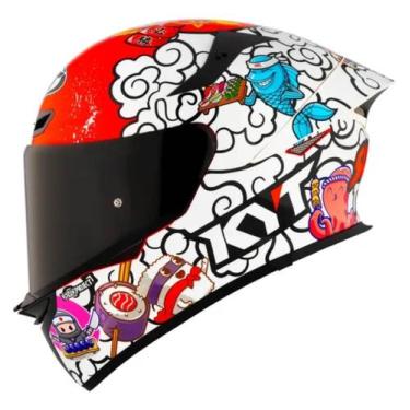 Imagem de Capacete KYT TT Revo Sushi Time Branco e Vermelho, 62
