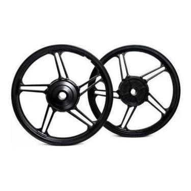 Imagem de Par De Rodas De Liga Leve 5p Fan 125 (2015) Freio A Tambor - FABRECK