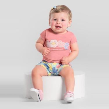 Imagem de Conjunto bebê menina floral Brandili Baby, M, Rosado