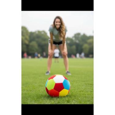 Imagem de Bola Pelúcia Bebê Macia Com Chocalho Colorida Gigante 25cm - Congratul