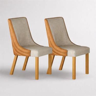 Imagem de Kit 2 cadeiras maciça de Jantar Estofada Bella- Arbo Design - Domus Mó
