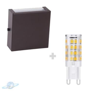Imagem de Kit Arandela Marrom Slim 2 Fachos Luz + Lâmpada G9 BQ 3000K - Unity Ho