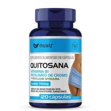 Imagem de Quitosana, Spirulina, Psyllium, B1 e Cromo 120 cápsulas 700mg Muwiz-Unissex