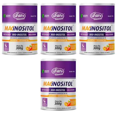 Imagem de Kit 4 Magnésio Inositol Unilife Triptofano 0,21mg Magnositol 4x300g Unilife-Unissex