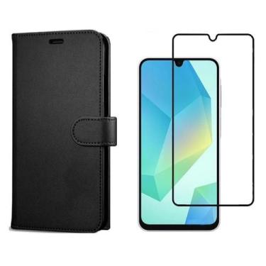 Imagem de Capa Carteira para Samsung Galaxy A06 5G SM-A066M + Película 3D Vidro 