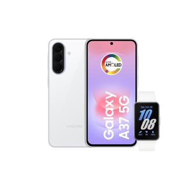 Imagem de Smartphone Samsung Galaxy A37 5G Tela 6.7" 256GB Branco + Galaxy Fit 3 Prata
