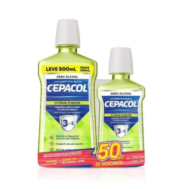 Imagem de Kit Enxaguante Bucal CEPACOL Citrus Fusion Sem Álcool 500ml+250ml