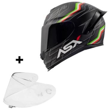 Imagem de Capacete Asx Eagle Racing Spoiler Esportivo Italy + Viseira