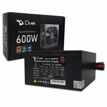 Imagem de Fonte 600W Atx Duex Dx 600Wfse+, Bivolt Automático, 80 Plus