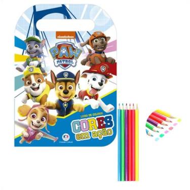 Imagem de Kit 1 Livro de Colorir Paw Patrol e 6 Lápis de Cor Neon