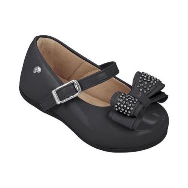 Imagem de Sapato Pampili Angel Laço Duplo Strass Preto Verniz 04.996, 19