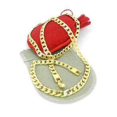 Imagem de Corrente Masculina 60cm 6mm Largura Folheada Ouro 18k CR424 - WNBIJOUT
