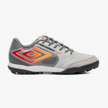Imagem de Chuteira Umbro Pro 5 Esporte Society Preto Laranja, 40, Prata, Grafite