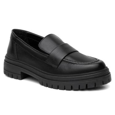 Imagem de Mocassim Feminino Couro Calce Fácil Solado Tratorado Casual - Venetto,
