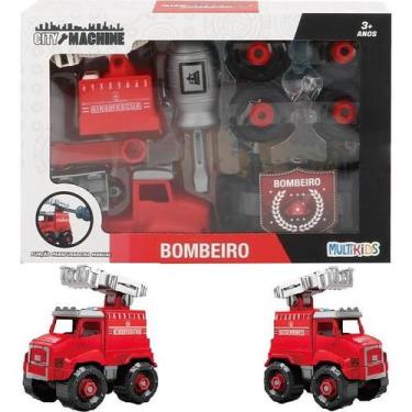 Imagem de Caminhao CITY Machine Bombeiro Escada Multikids BR1698