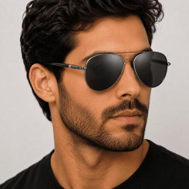 Imagem de Óculos De Sol Vinkin Masculino Polarizado Uv400 Luxuoso Cinza, Cinza