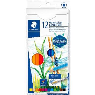 Imagem de Lapis de Cor Aquarelável Staedtler com 12 Cores Hexagonal