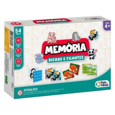 Imagem de Jogo da Memória Infantil Bichos e Filhotes 54 Peças Pais e Filhos - PA