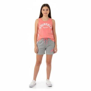 Imagem de Conjunto Juvenil Menina Regata Arrumadinhos Enjoy, Laranja, 10