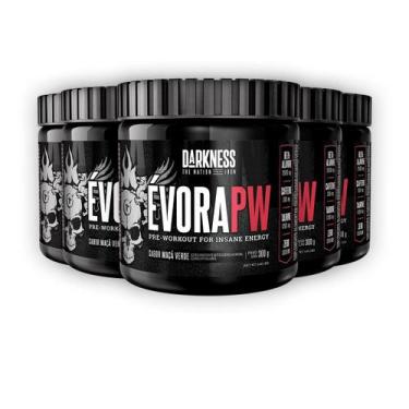 Imagem de Kit 5 Pré Treino Évora V2 Darkness Maça Verde 300g