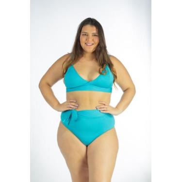 Imagem de Biquíni Plus Size Liso com Bojo V e Calcinha Hot Pant Laço - 7 MODA PR