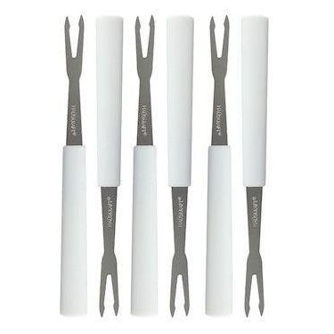 Imagem de Conjunto garfos para petisco 6 peças branco - RICAELLE - Kit com 2 uni