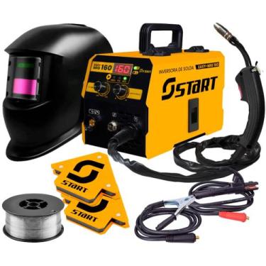 Imagem de Maquina Inversora Solda Mig Tig Mma 160a 220v + Acessórios - START SOL