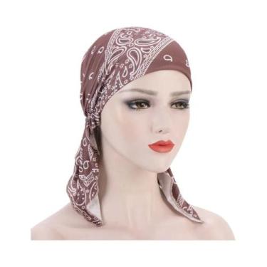 Imagem de Turbante Hijab Feminino Estampado Moderno Com Cauda Longa, Lenço De Ca