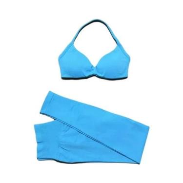 Imagem de Conjunto De Fitness Para Mulheres Com Sutiã Esportivo Sem Costura E Le