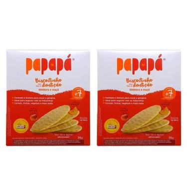 Imagem de Kit 2 Biscoito Infantil Papapá Maçã e Abóbora Dentição 72g