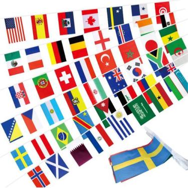 Imagem de Guirlanda Ckexin com Bandeiras de 48 Países 15m Decoração Copa do Mund