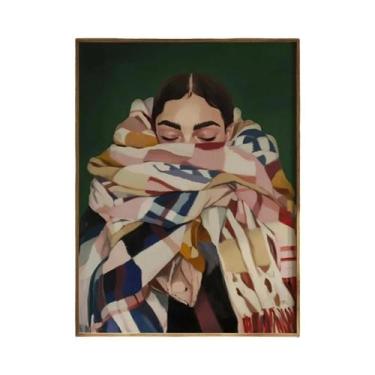 Imagem de Pôster De Arte Abstrata De Mulher Com Flores, Estilo Japandi Minimalis