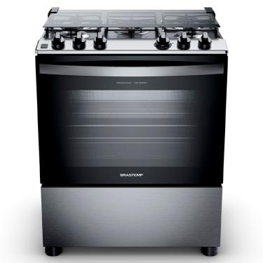 Imagem de Fogão de Piso 5 Bocas a Gás Brastemp BFS5GDR Mesa Inox Acendimento Automático Inox 220V