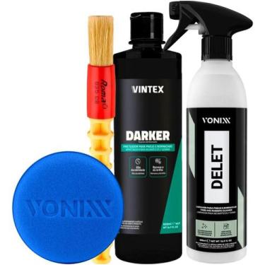 Imagem de Kit Limpador E Revitalizador Para Pneus Darker Delet Pincel - VONIXX