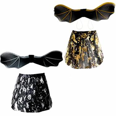 Imagem de Fantasia Infantil Menina Halloween Barata Asa e Saia (Dourado)
