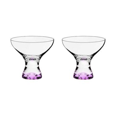 Imagem de Jogo com 2 Taças De Cristal Coloridas Rosas Para Sobremesa 330 ml Vega Bohemia