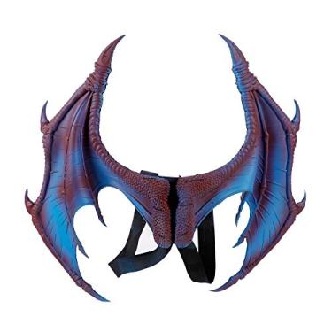 Imagem de BaronHong Dragon Halloween Cosplay Máscara Espuma Borracha Cosplay Acessório para Fantasia, Azul, M