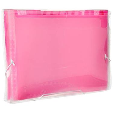 Imagem de Pasta Sanfonada Plastica A4 12 Divisoes Rosa New Line - 01 Unidade Polibras, Rosa