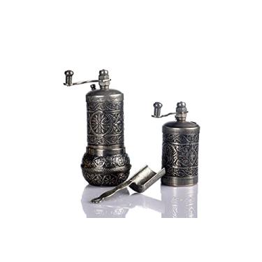 Imagem de Conjunto de moedor de sal e pimenta - moedor de ervas - moedor de pimenta - moedor de pimenta - moedor de especiarias - moedor de sal - moedor de grãos de café - manual do moedor de especiarias (prata