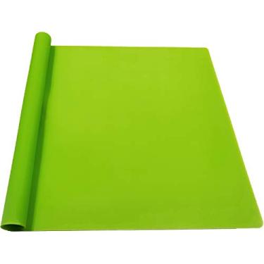 Imagem de KimTin Tapete de silicone antiaderente extra grande multiuso para confeitaria, tapete protetor de argila, antiderrapante, tapete de mesa resistente ao calor, 60 cm (verde)